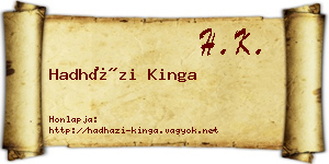 Hadházi Kinga névjegykártya