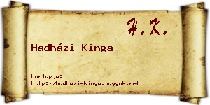 Hadházi Kinga névjegykártya